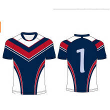 Рубашка Rugby свободной перевозкы груза оптовой продажи голубая пустая